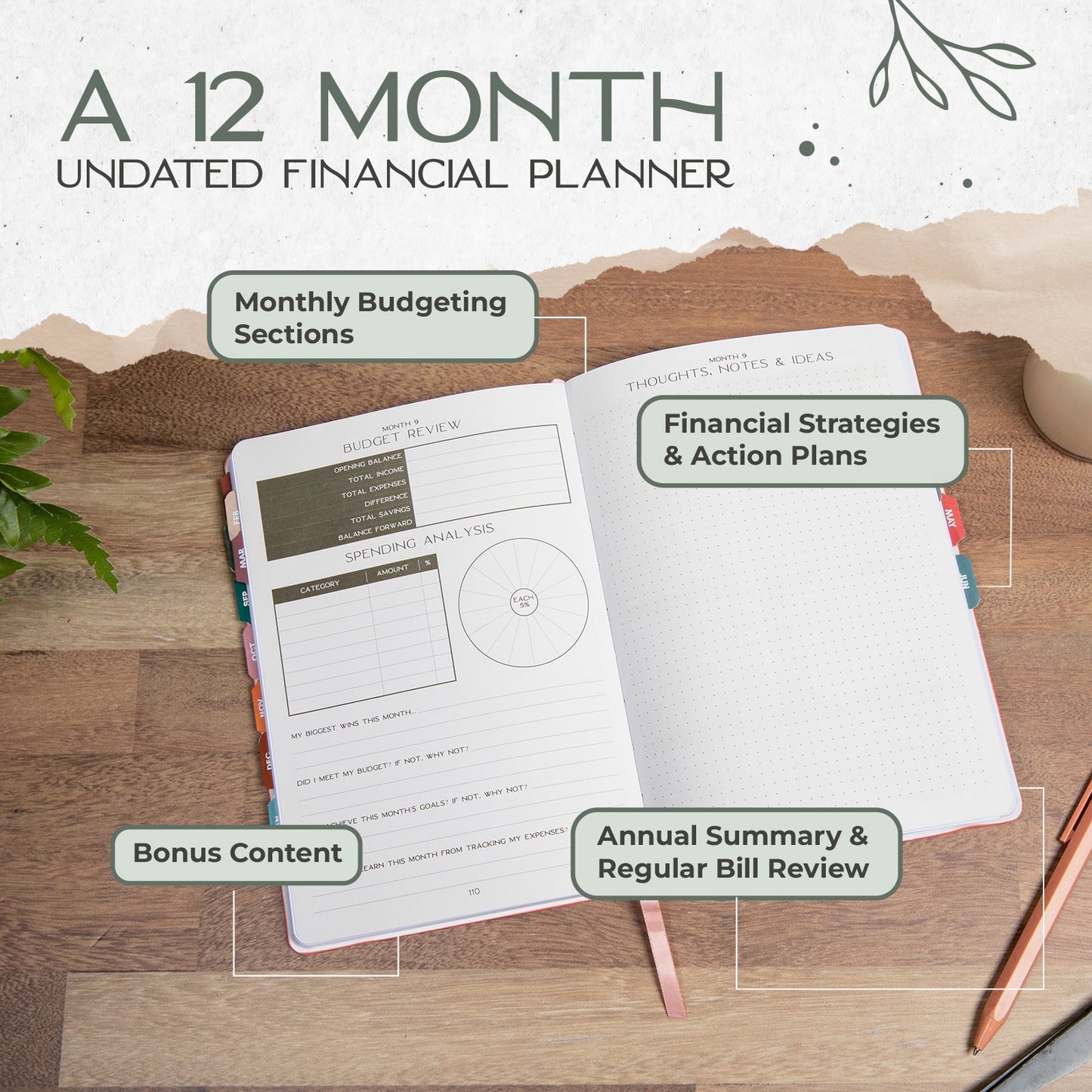 Monthly Budget Planner - Take Control of Your Finances, Track Expenses, and Review Progress