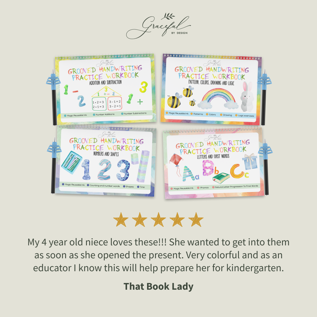Reusable Grooved Handwriting Workbooks for Kids With Disappearing Ink