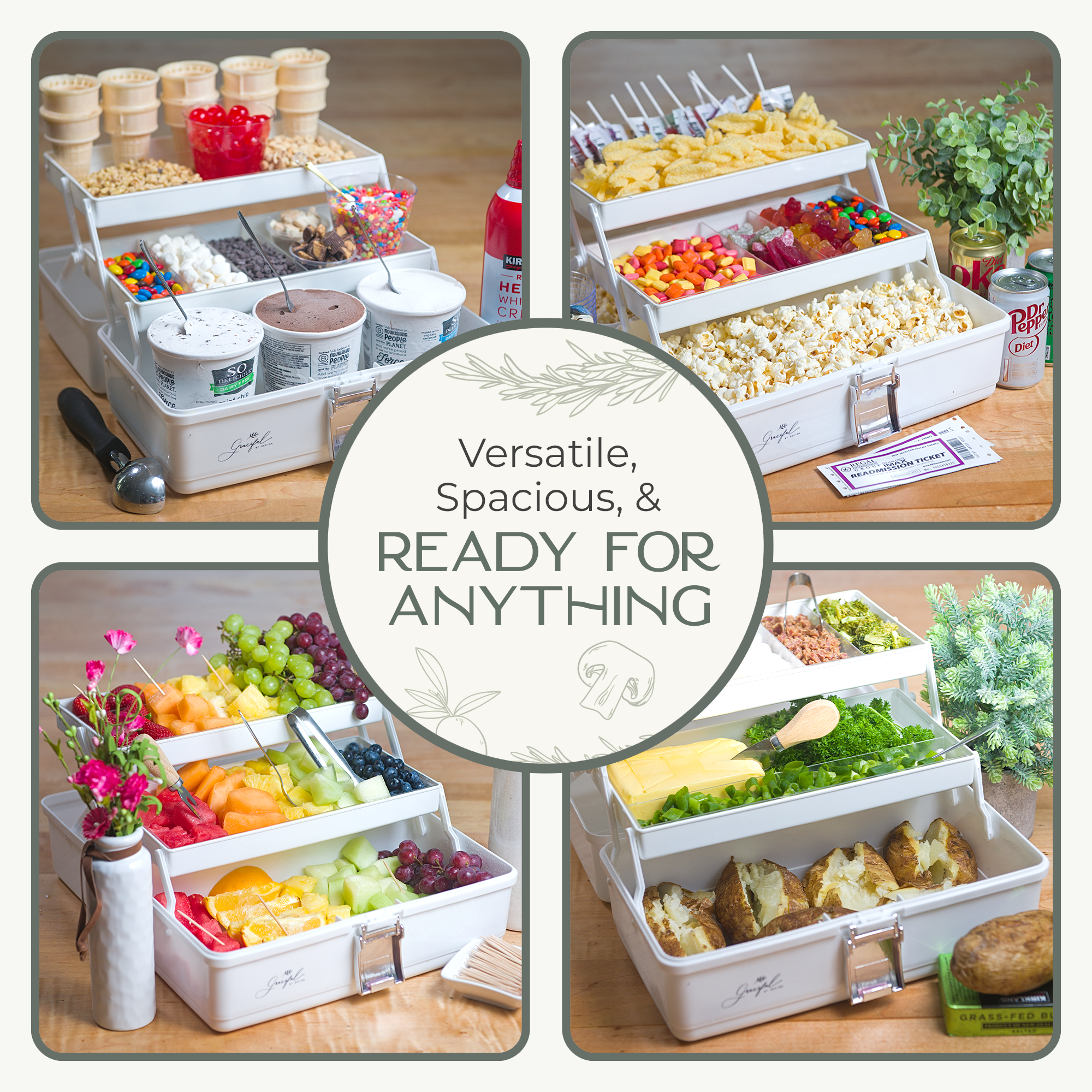 Family Snacklebox and Charcuterie Board - BPA Free & Dishwasher Safe